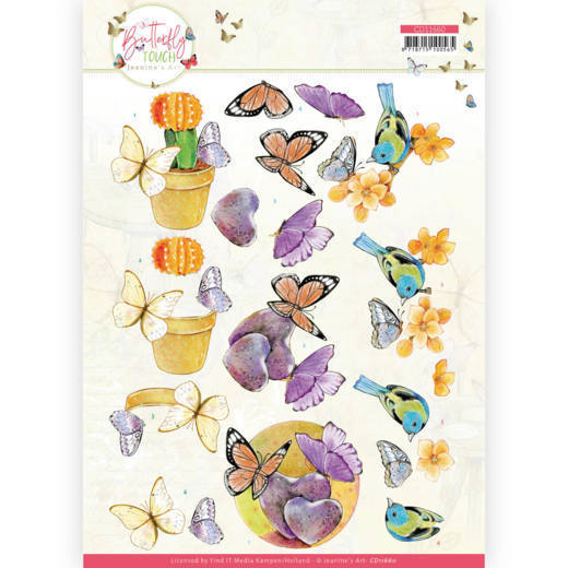 3D Cutting Sheet - Jeanine's Art - Butterfly Touch - Orange Butterfly