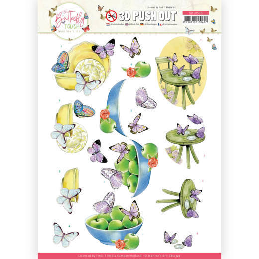 3D Push Out - Jeanine's Art - Butterfly Touch - Purple Butterfly