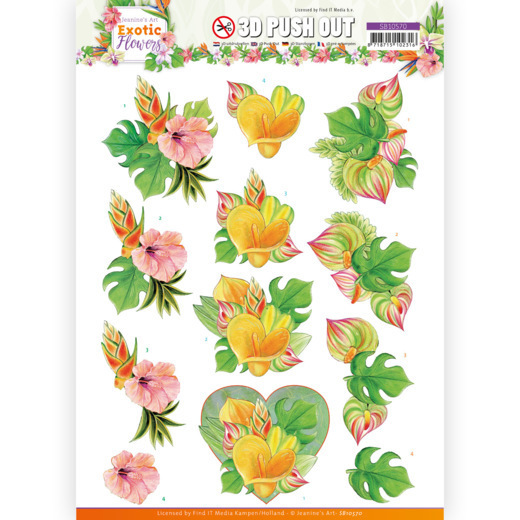 3D Push Out - Jeanine's Art - Exotic Flowers - Orange Flowers