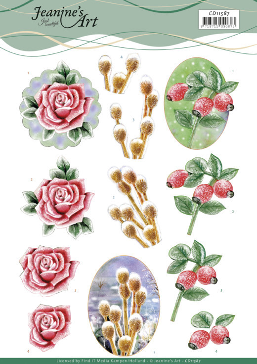 3D Cutting Sheet - Jeanine's Art - Winter Flowers