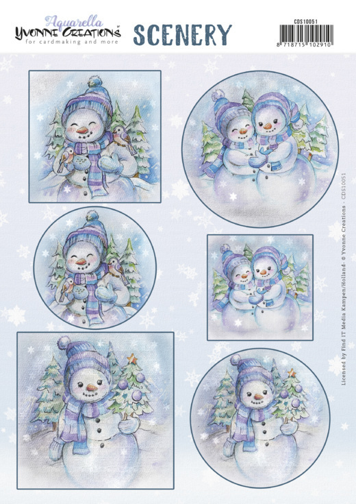 Scenery - Yvonne Creations - Aquarella - Snowmen