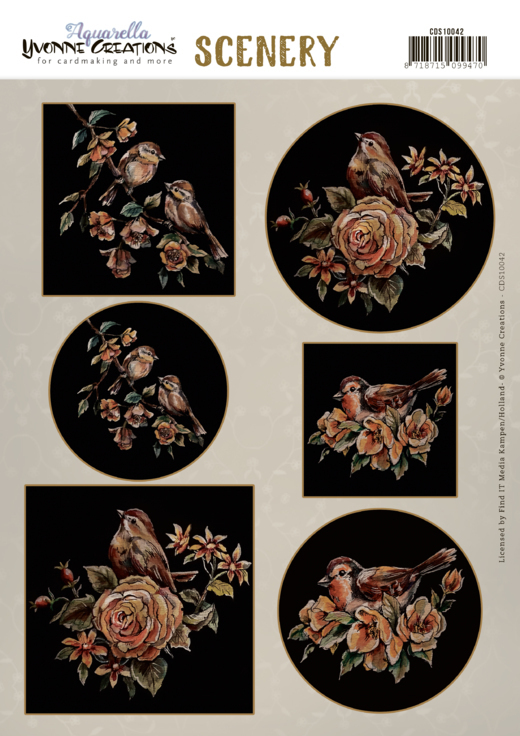 Scenery - Yvonne Creations - Aquarella - Golden Birds