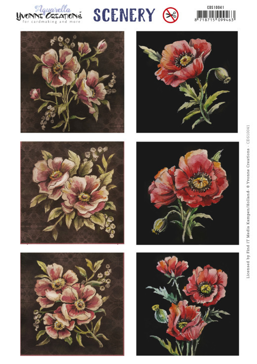 Scenery - Yvonne Creations - Aquarella - Poppies square