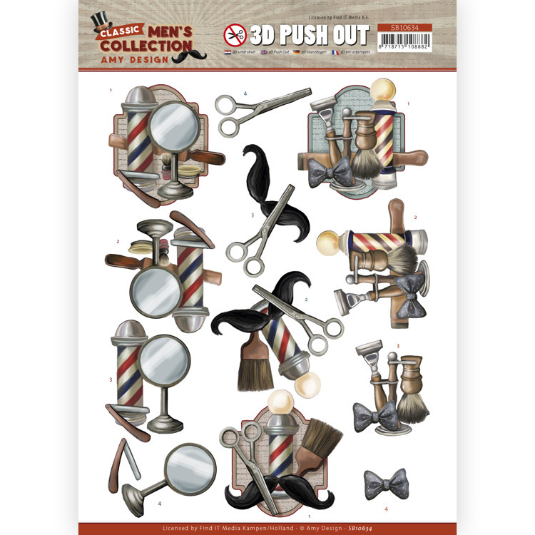 3D Push Out - Amy Design  Classic men's Collection - Barber