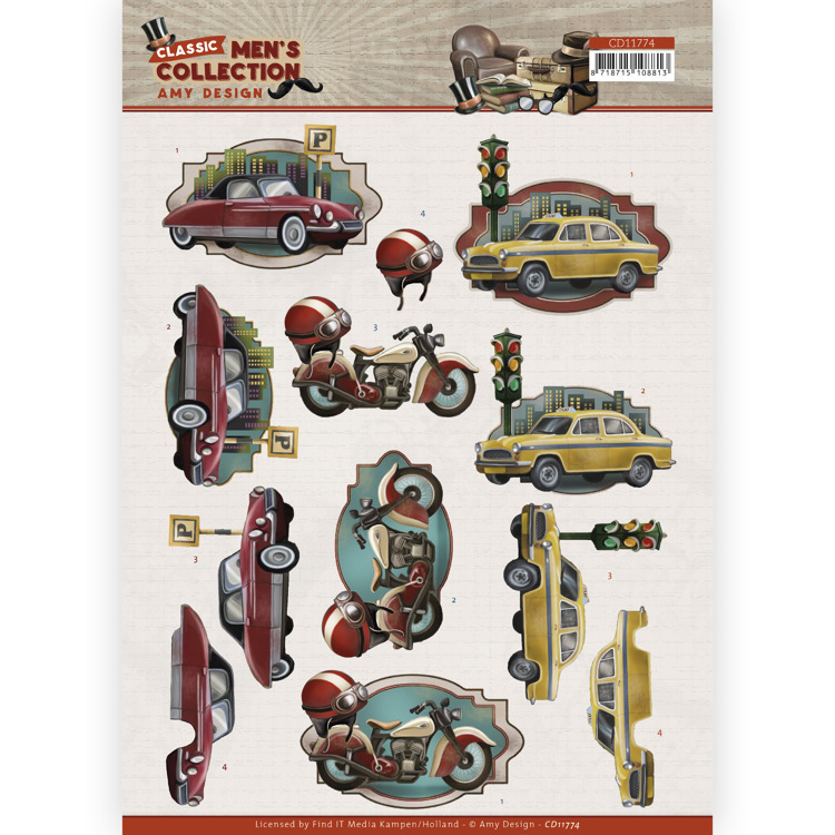 3D cutting sheet - Amy Design  Classic men's Collection - Cars
