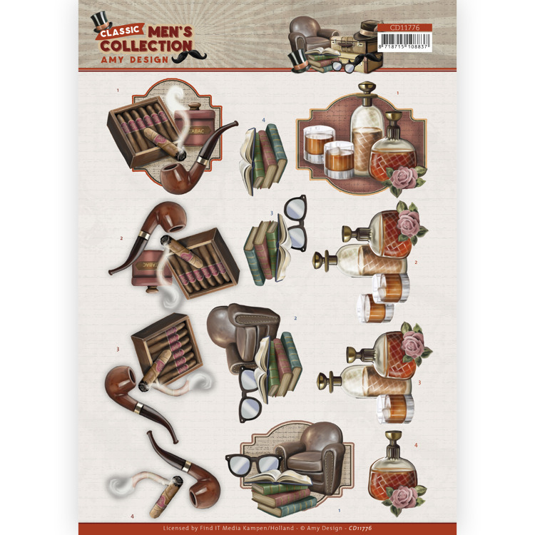 3D cutting sheet - Amy Design  Classic men's Collection - Relaxing