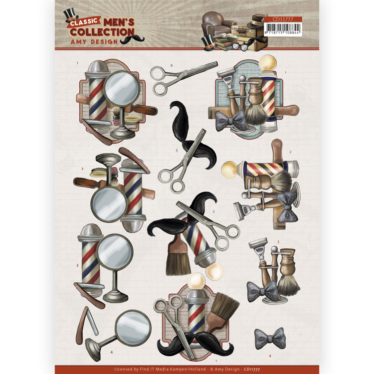 3D cutting sheet - Amy Design  Classic men's Collection - Barber