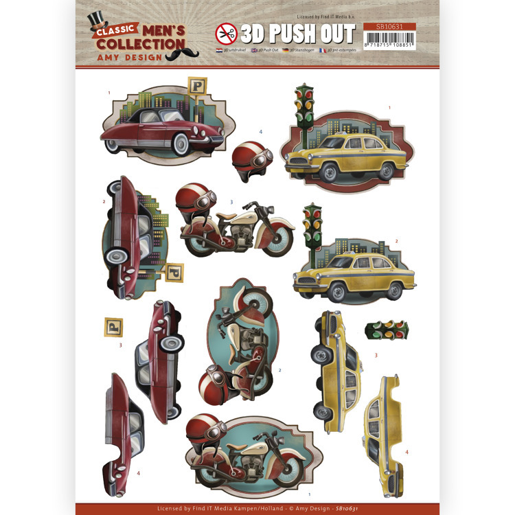 3D Push Out - Amy Design  Classic men's Collection - Cars