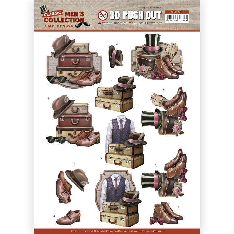 3D Push Out - Amy Design  Classic men's Collection - Gentleman