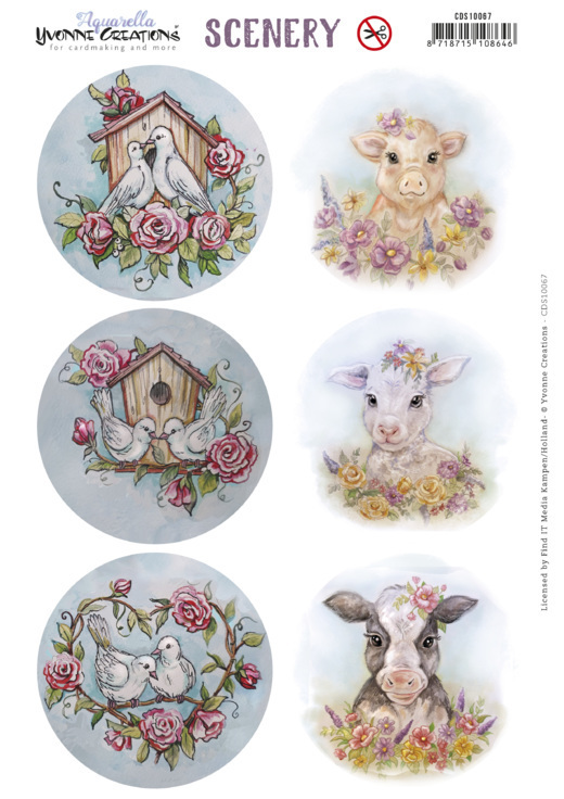 Scenery - Yvonne Creations Aquarella - Animals Circle