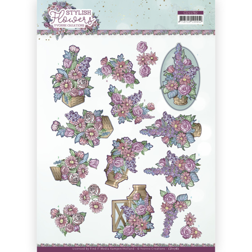 3D Cutting Sheet - Yvonne Creations - Stylisch Flowers - Flower Arrangement