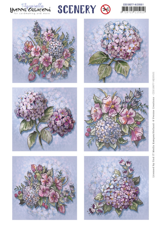 Scenery - Yvonne Creations Aquarella - Hydrangea Square