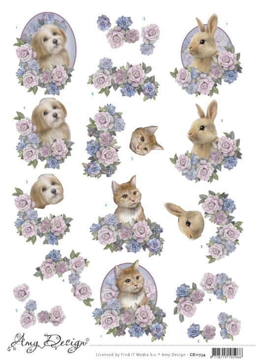 3D Cutting Sheets - Amy Design - Sweet Pets