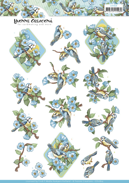 3D Cutting Sheet - Yvonne Creations - Branch with Birds