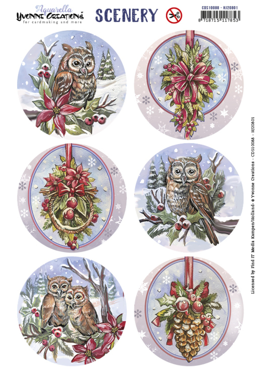Scenery - Yvonne Creations - Aquarella - Christmas Miracle - Owl Round