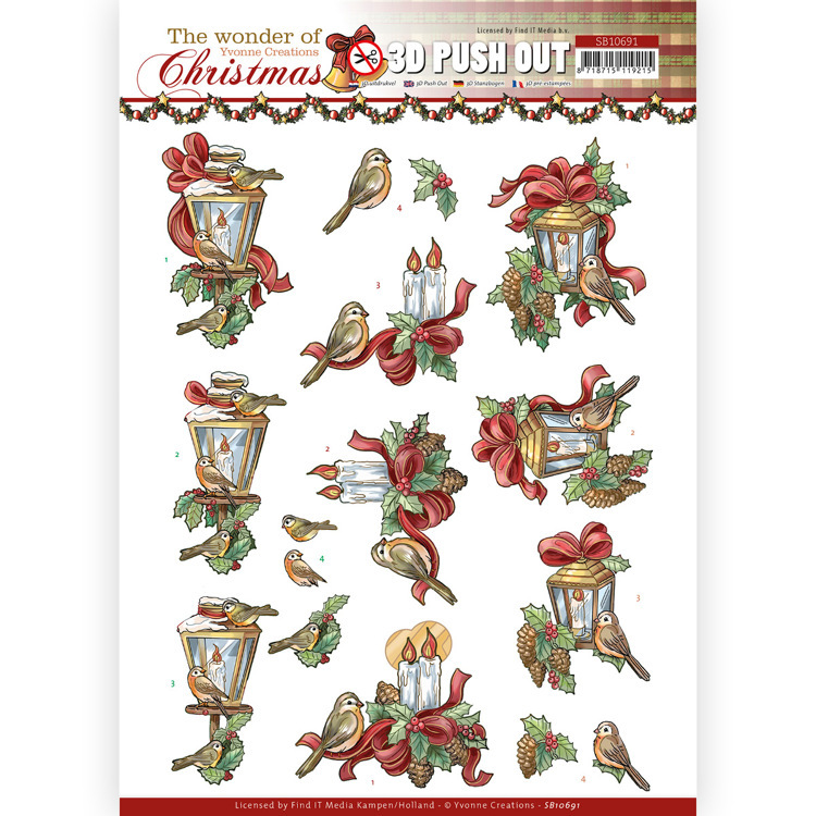 3D Push Out - Yvonne Creations - The Wonder of Christmas - Wonderful Candles