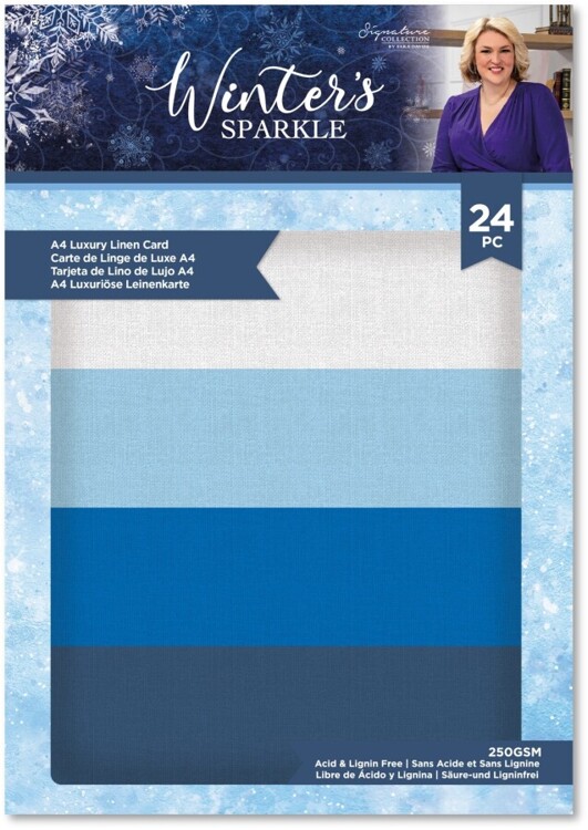 Sara Signature - Winter's Sparkle - A4 Luxury Linen Card Pack