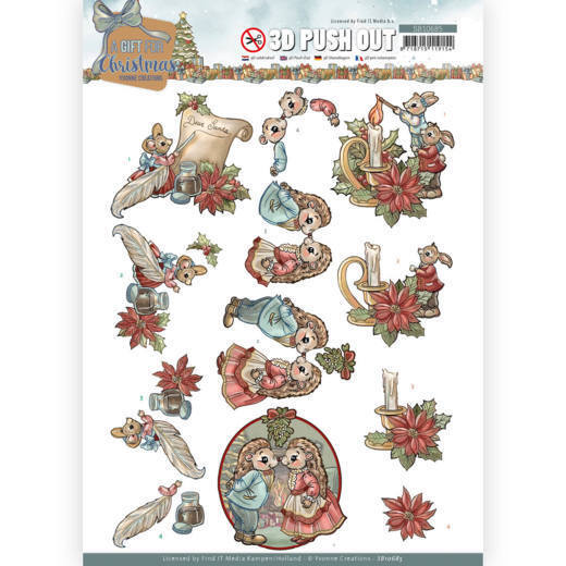 3D Push Out - Yvonne Creations - A Gift for Christmas - Dear santa