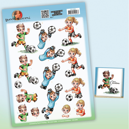 3D Cutting Sheet - Yvonne Creations - Soccer Players