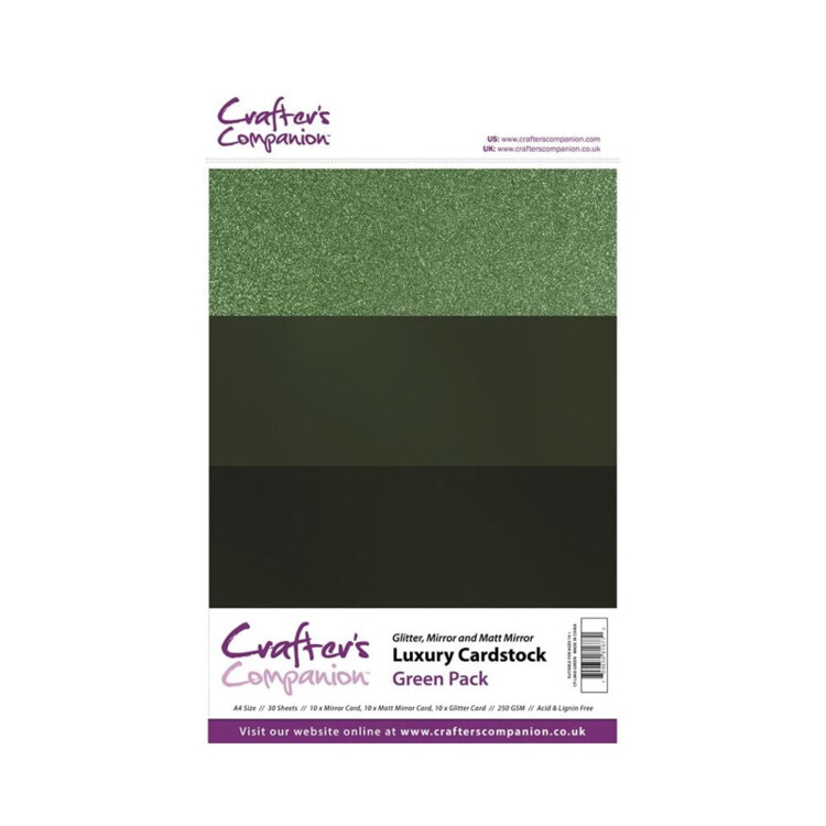 Crafter's Companion Luxury Cardstock Green Pack A4