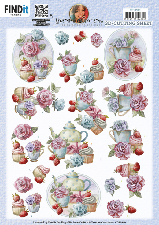 3D Cutting Sheets - Yvonne Creations - Cupcakes