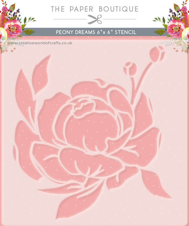 The Paper Boutique Peony Dreams 6x6 Stecil