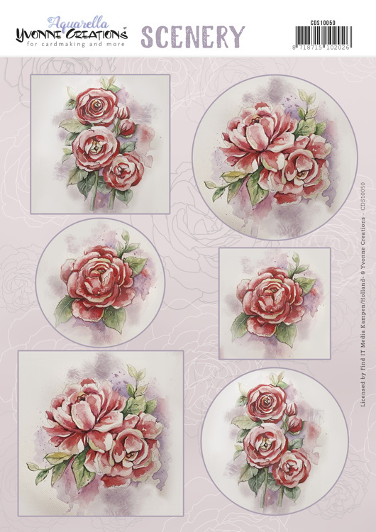 Scenery - Yvonne Creations - Aquarella - Wild Roses