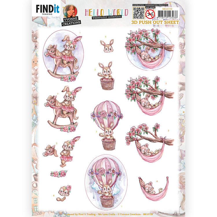 3D Push Out - Yvonne Creations - Hello World - Small Elements A