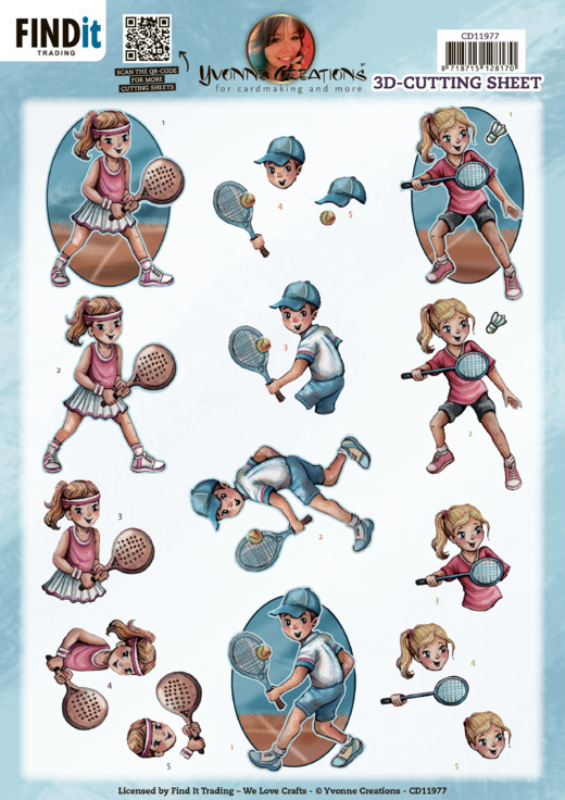 3D Cutting Sheet - Yvonne Creations - Racket games