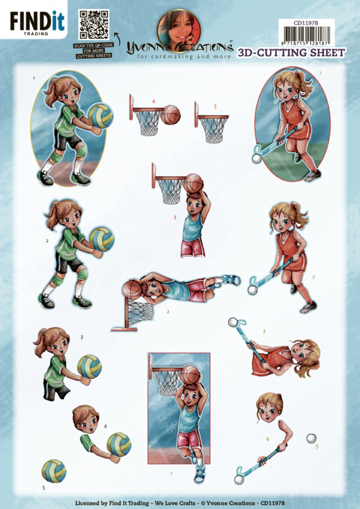 3D Cutting Sheet - Yvonne Creations - Ball games