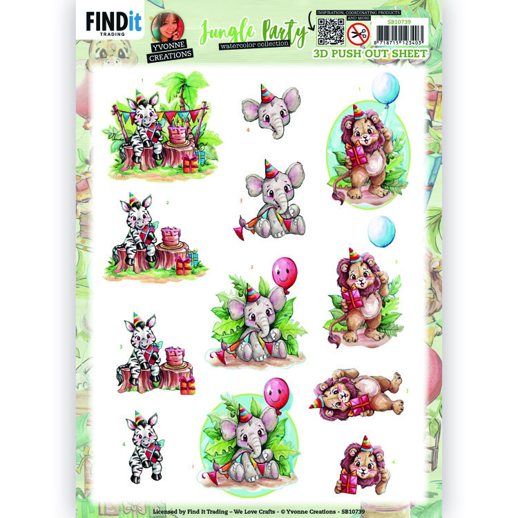 3D Push Out - Yvonne Creations - Jungle Party - Gifts
