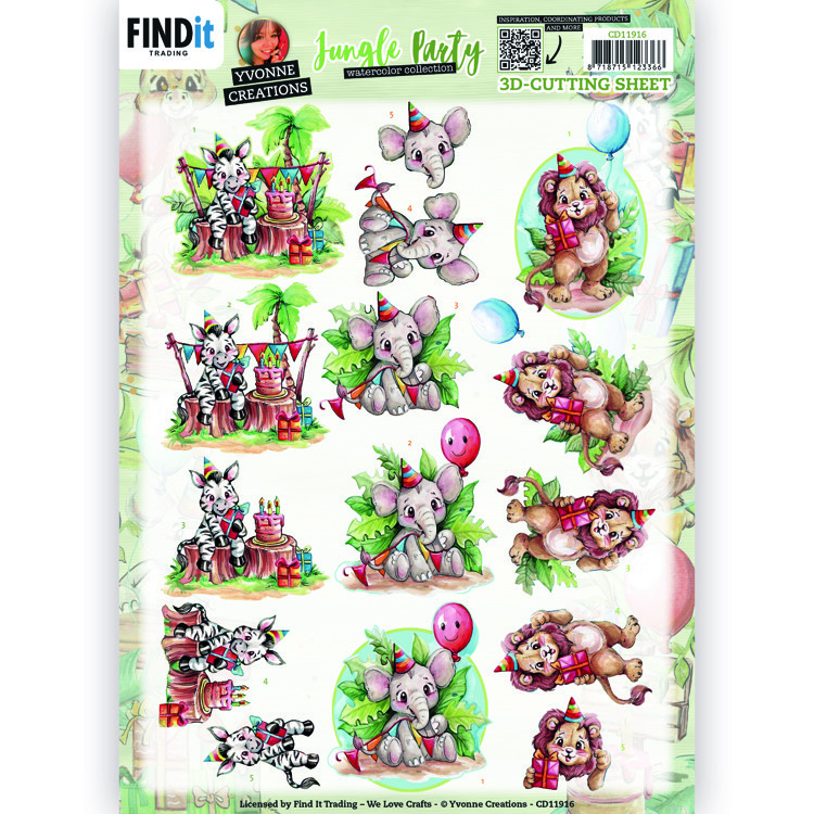 3D Cutting Sheets - Yvonne Creations - Jungle Party - Gifts