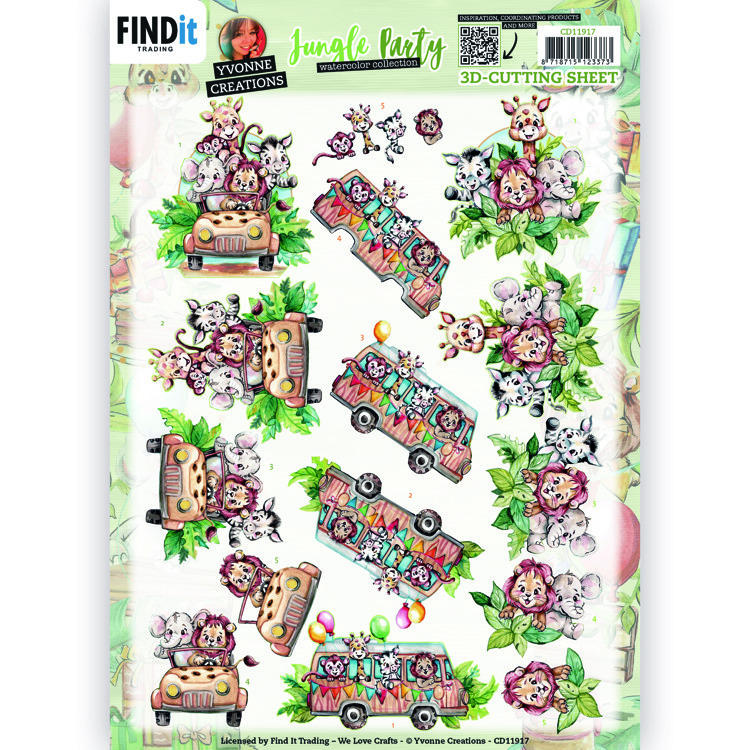 3D Cutting Sheets - Yvonne Creations - Jungle Party - Jeep
