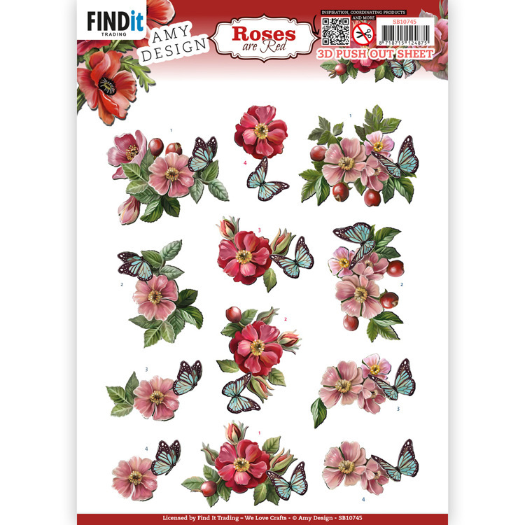 3D Push Out - Amy Design - Roses Are Red - Rose-hip