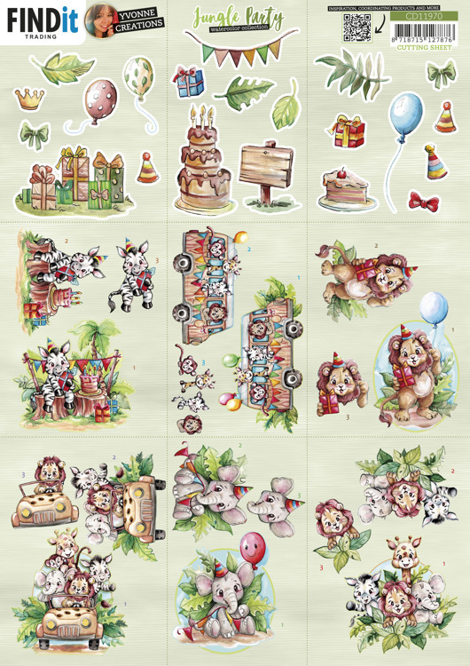 Cutting Sheets - Yvonne Creations - Jungle Party - Mini