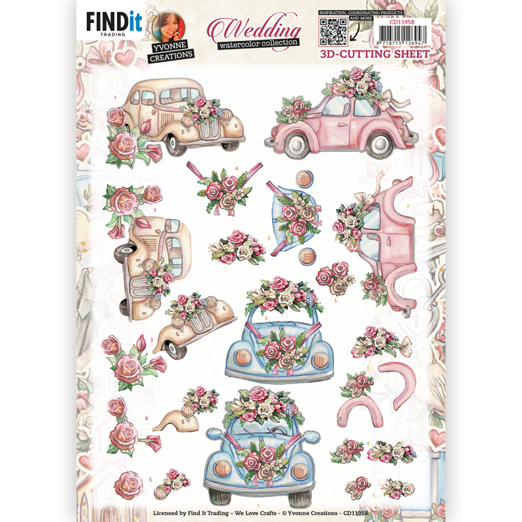 3D Cutting Sheet - Yvonne Creations - Wedding Time - Wedding Cars