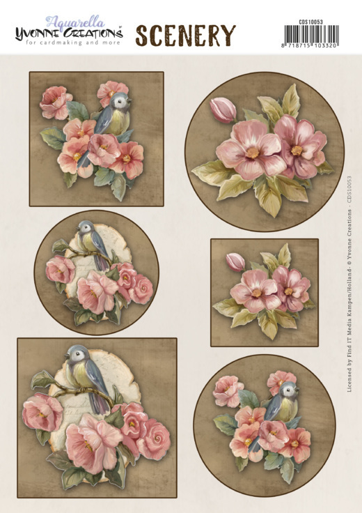 Scenery - Yvonne Creations - Aquarella - Birds and Flowers