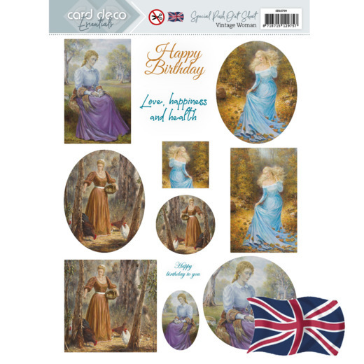 Special Push Out Sheet - Card Deco Essentials - Vintage Women - EN