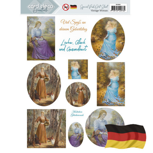 Special Push Out Sheet - Card Deco Essentials - Vintage Women - DE