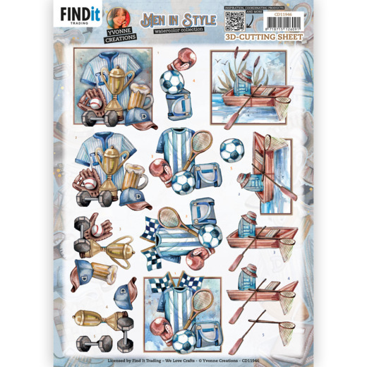 3D Cutting Sheet - Yvonne Creations - Men in Style - Sports