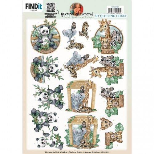 3D Cutting Sheet - Yvonne Creations - Zoo Panda