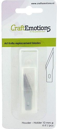 CraftEmotions Reservemesjes voor ontwerpmes 10mm for 860501/1131 - 6 blades