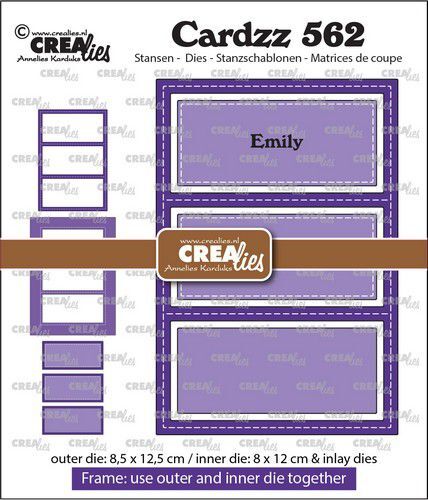 Crealies Cardzz Frame & Inlay Emily 3x rechthoek CLCZ562 8,5x12,5 - 8x12cm + inlay dies