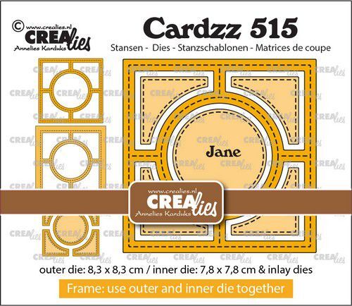 Crealies Cardzz Frame & Inlay Jane CLCZ515 max. 8,3 x 8,3 cm (04-23)