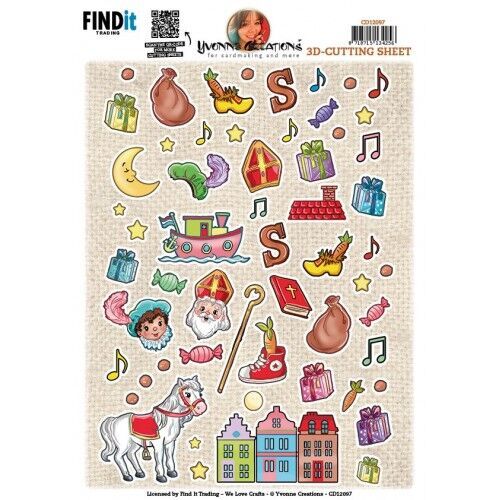 Cutting Sheet - Yvonne Creations - Small Elements Sinterklaas