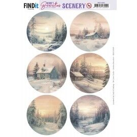 Push-Out Scenery - Berries Beauties - Winter Sunsets Round