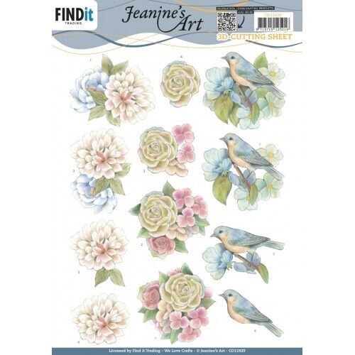 Blue Bird Cutting Sheet, Jeanines Art