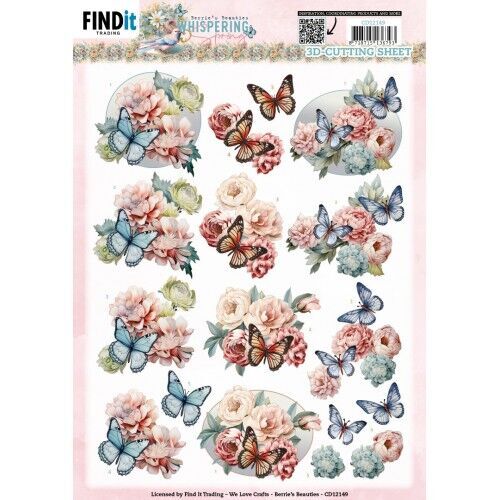3D Cutting Sheet - Berries Beauties - Whispering Spring - Butterfly