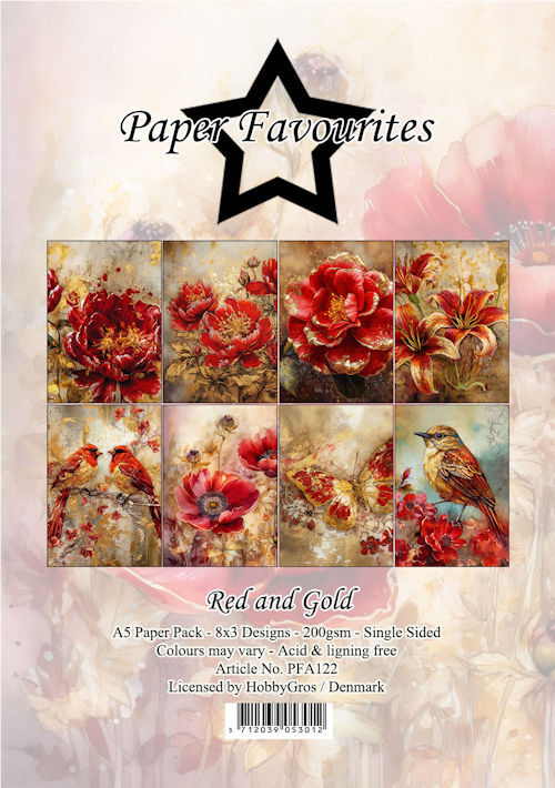 # Paper Favourites A5 Red and Gold
