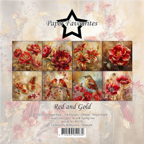 # Paper Favourites 15x15 cm Red and Gold